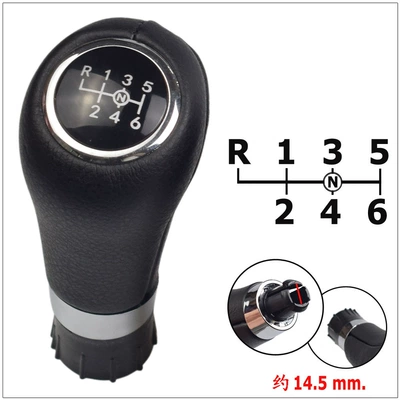 sleeve shift handle head gear — Sürətlər qutusu və əl tormozu başlıqları - sk-benz033-no-bright-edges-on-the-sides-r-upper-left-black-leather-6-speed-145mm
