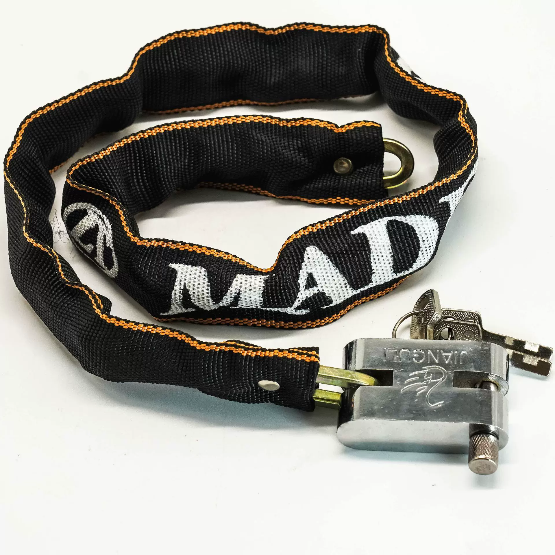 包布单车链条锁 自行车摩托车电动车锁 铜芯防盗叶片链条玻璃门锁