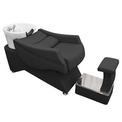 Peluquería semi-acostado cama de champú salón de pelo especial cama de lavado cama de masaje Barbero peluquería cerámica lavabo cama de champú