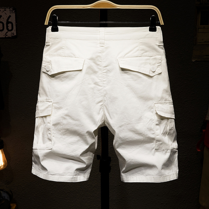 Summer Thin Multi-bag Trendy Brand Tooling Shorts Men's Khaki Casual Five-point Pants Loose Large Size Five-point Pants