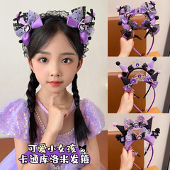 Cute children's hairband with cartoon design, purple Kulumi style—delicate, non-slip headwear for little girls' hair.