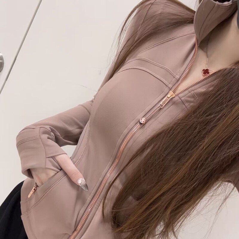 High-End Version of Lulu Yoga Clothing, Defina Style Sports Jacket, Sun Protection, Fitness, Slim Fit, Stand-Up Collar Jacket for Women High-End Version of Lulu Yoga Clothing, Defina Style Sports Jacket, Sun Protection, Fitness, Slim Fit, Stand-Up Collar Jacket for Women