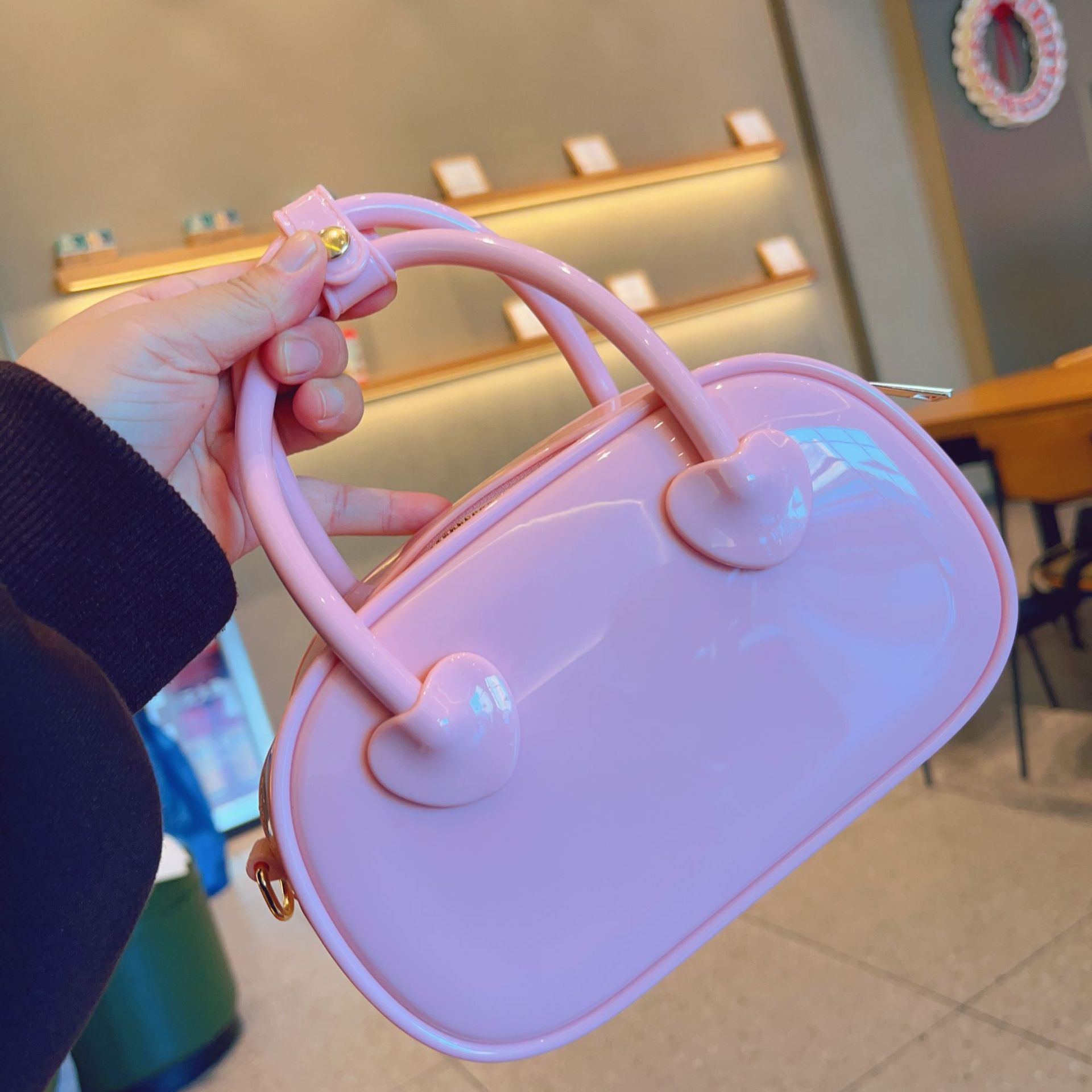 2025 New PVC jelly bag, summer candy color, single-shoulder crossbody mini bag, fashionable hand-held pillow women's bag undefined