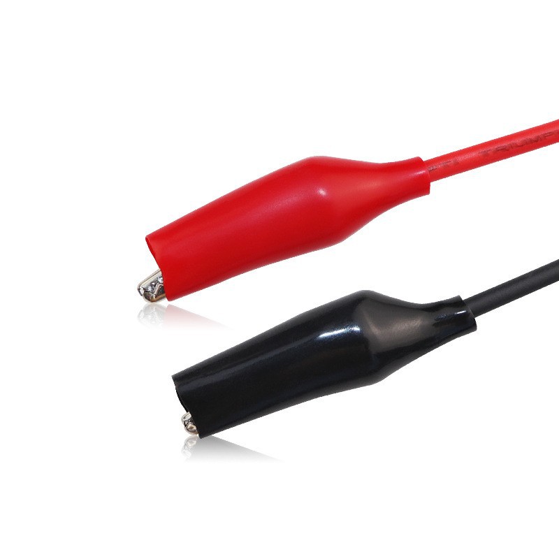 Pair of Double Banana Heads with Double Crocodile Red and Black Clip Universal Test Table Power Adapter Tester Power Cord