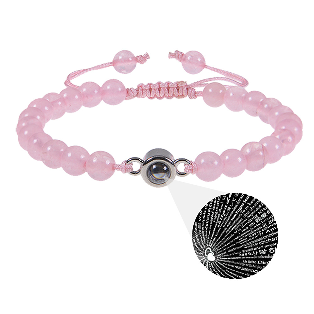 100 Language Projection Beaded Bracelet With Volcanic Stone_voghion.com