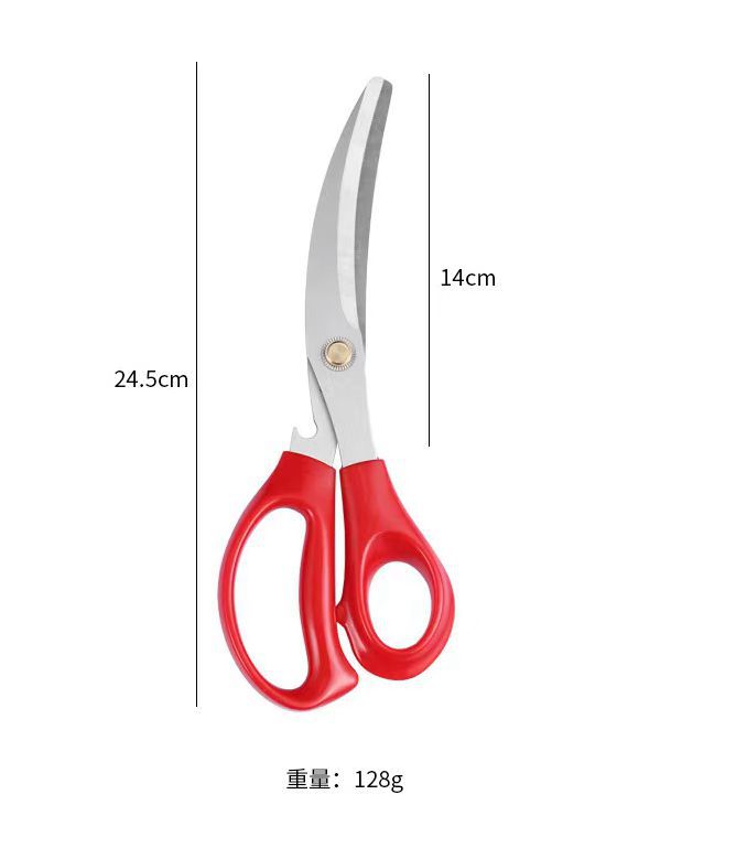 厂家直销 烤肉剪韩国烤肉剪弯头烤肉剪厨房剪不锈钢剪 剪刀详情1