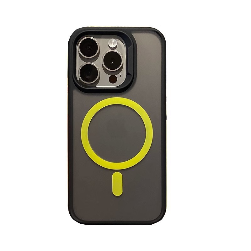 適用アップル16promaxフロスト磁気吸引携帯ケース滑り止め衝突色辺iphone15転倒防止14シース|undefined