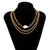 Accessory, chain from pearl, necklace, European style, simple and elegant design, punk style