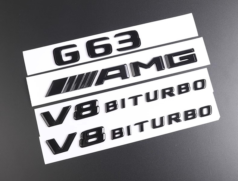 Applicable to Mercedes-Benz G63 Rear Letter Mark G 500 550 Body Side Mark V8BITURBO Modification AMG Blackening Sticker