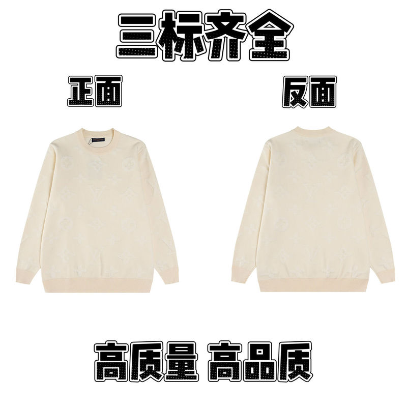 2025春秋新款潮牌字母满身logo圆领针织毛衣男女款宽松休闲上衣【|undefined