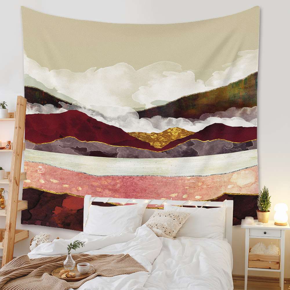 Bohemian Moon Mountain Painting Wall Cloth Decoration Tapestry Wholesale Nihaojewelry display picture 21