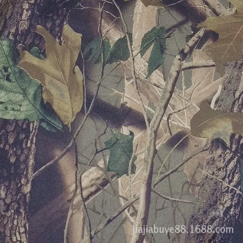 现货全涤森林梭织户外服面料撕裂强度好梭织新品大树迷彩布料
