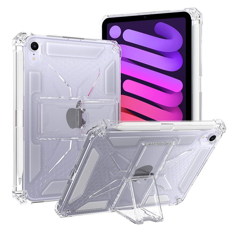 Suitable for iPad Mini6/7 Protective Case A17Pro with Stand, Pen Slot, Heat Dissipation, Anti-Slip and Anti-Fall Transparent Case Suitable for iPad Mini6/7 Protective Case A17Pro with Stand, Pen Slot, Heat Dissipation, Anti-Slip and Anti-Fall Transparent Case