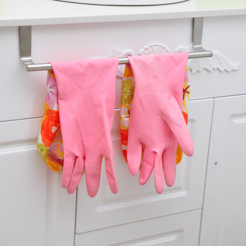 Stainless steel punch-free door-mounted towel rack kitchen cabinet door-mounted rag hanging rack storage rack towel bar