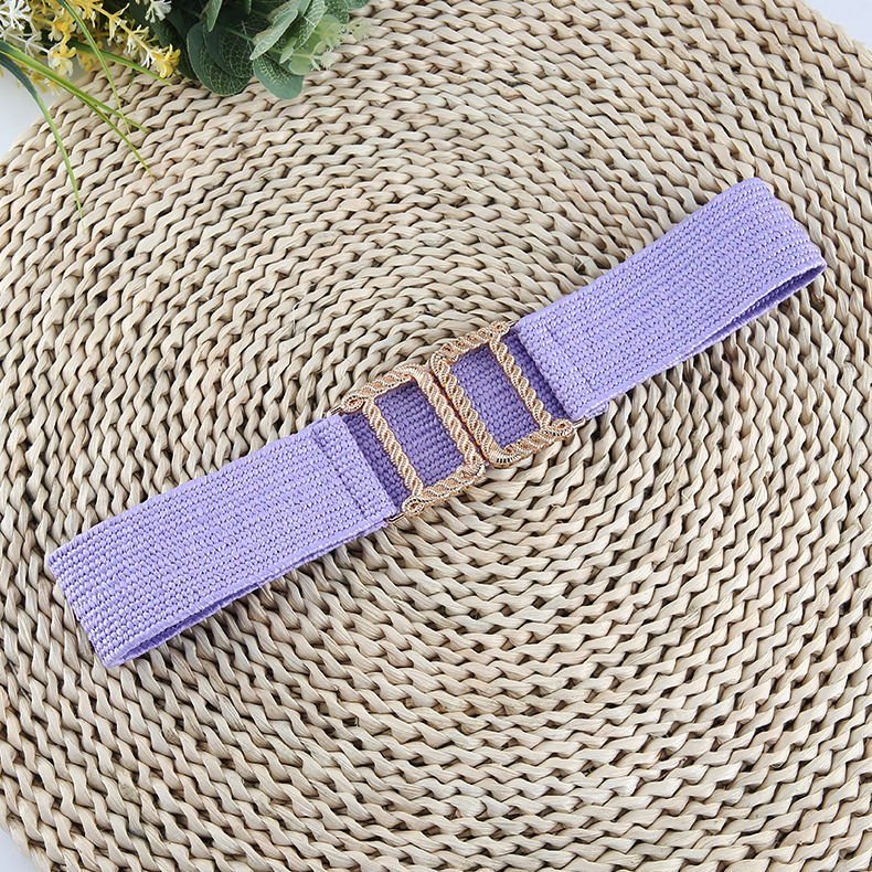 Ethnic Style Solid Color Plastic Straw Woven Belt Women's Woven Belts display picture 5
