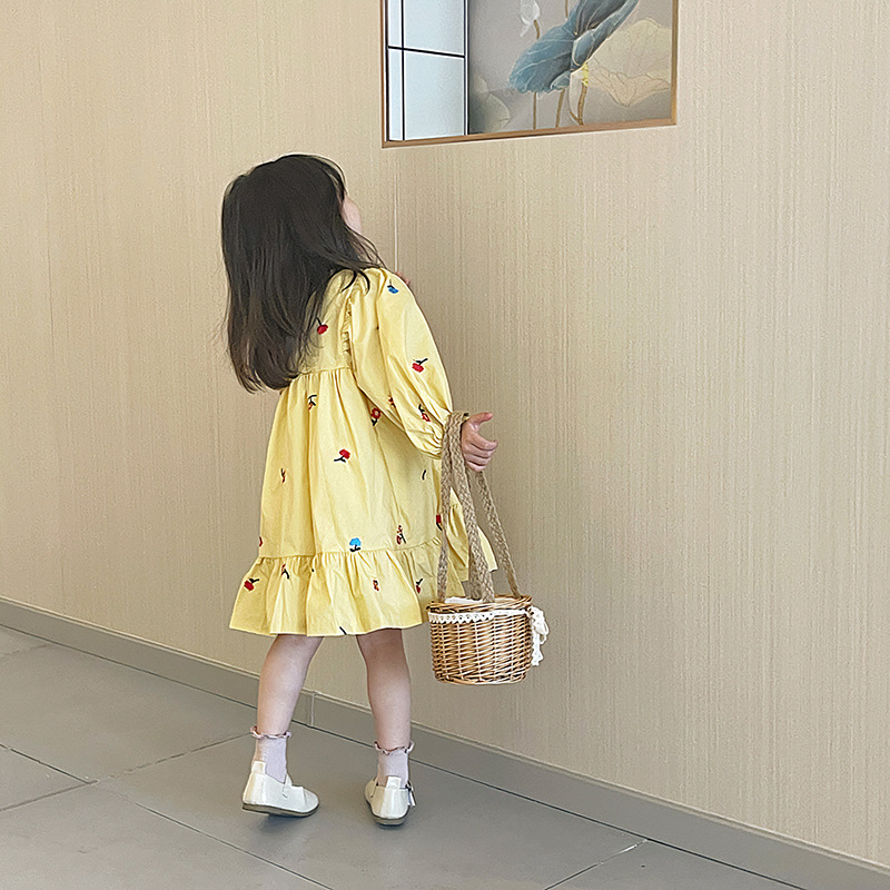Bolso de la perla de los niños del estilo coreano moda niña tejida bolsa de mensajero 2023 verano niñas nueva bolsa de playa