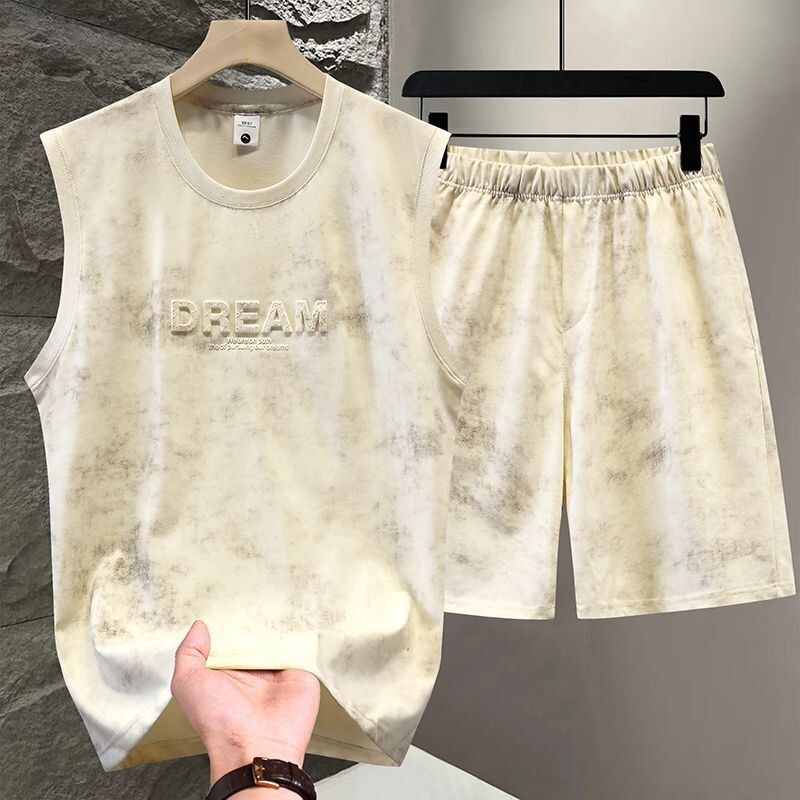 Tie-Dye Men's Short-Sleeved Shorts Suit 2026 New Summer High-End Design Sports T-Shirt Sleeveless T-Shirt Men's Clothing Tie-Dye Men's Short-Sleeved Shorts Suit 2026 New Summer High-End Design Sports T-Shirt Sleeveless T-Shirt Men's Clothing