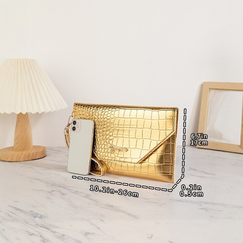 2024 New Stylish Gold Women's Envelope Handbag Tote Bag Wallet Evening Bag In Stock Factory Direct Shipping
