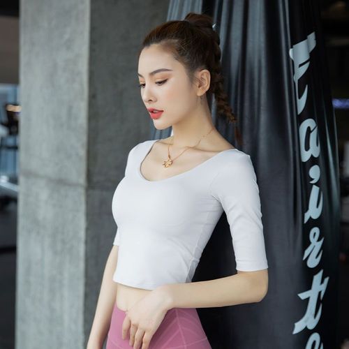 Outdoor Morning Run Training Pilates Slimming Yoga Quick-Dry Top Summer Thin Fitness Clothes Short T-Shirt Women