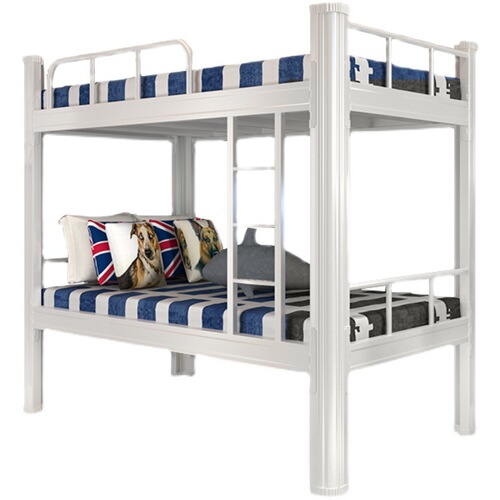 Apartment dorm bed, employee dormitory, school bunk bed, single and double layered, high and low iron frame bed, detachable, thickened student bed