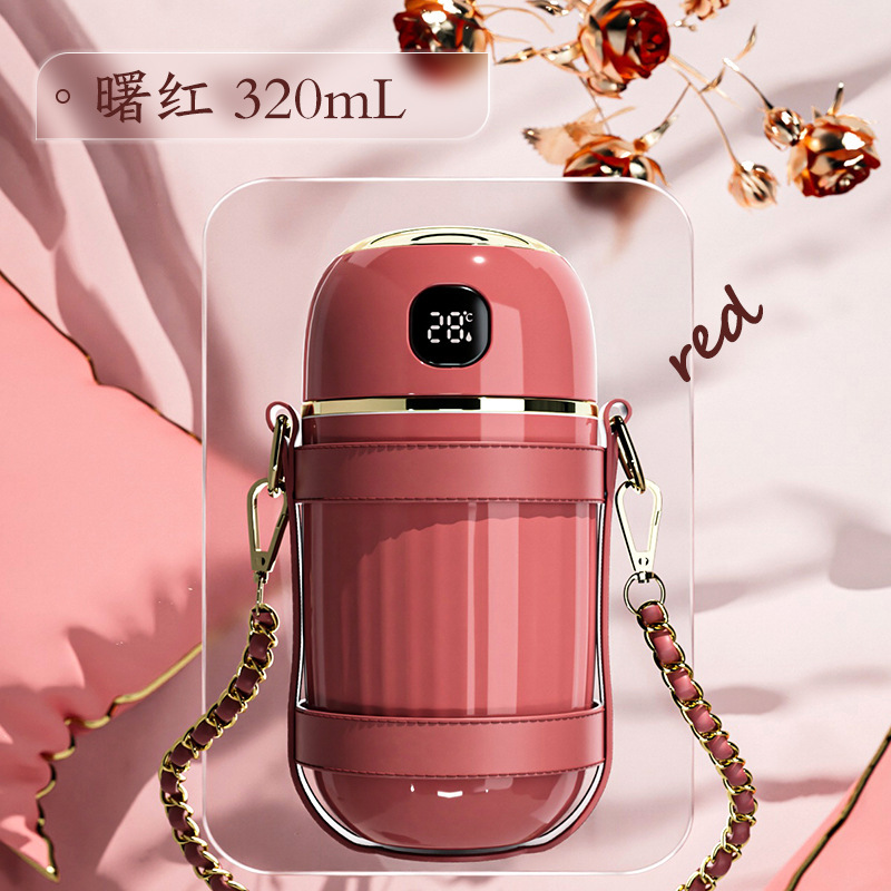 Botella de Agua Inteligente 316 de Alta Gama para Mujer, con Aislamiento, Estilo Mochila, Caja de Regalo, Medición Inteligente de Temperatura, Caja de Regalo