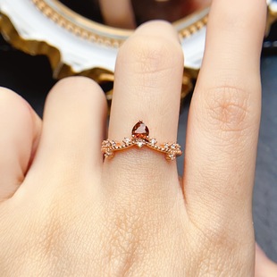 New natural citrine ring S925 silver inlaid main stone 4*4mm Joker net red explosions women's jewelry wholesale