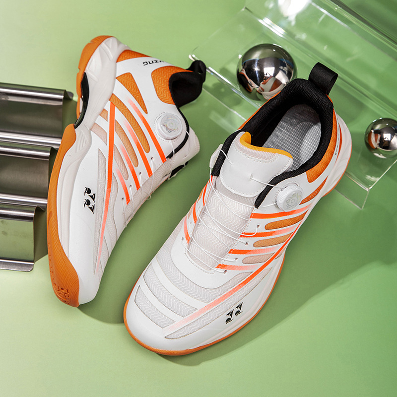 Nuevos zapatos de bádminton transfronterizos botón giratorio entrenamiento de tenis de mesa zapatos antideslizantes zapatos resistentes al desgaste
