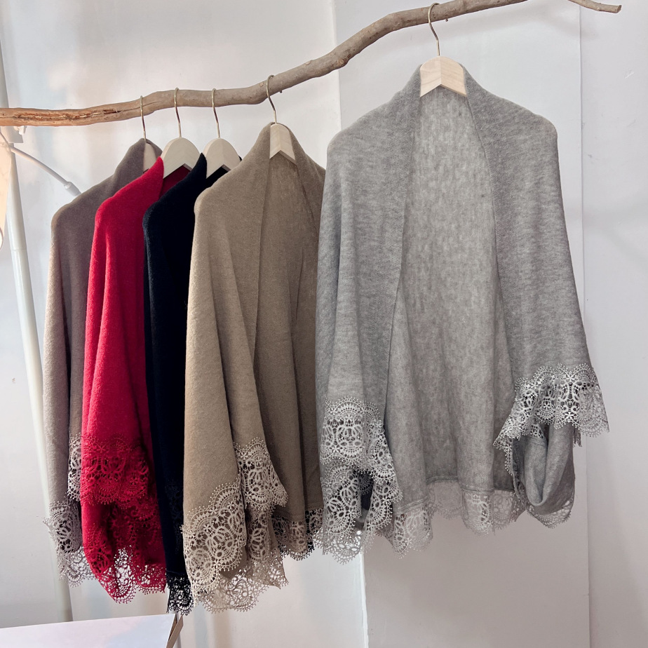 가을, 겨울 다목적 레이스 북극 벨벳 니트 숄 따뜻한 치파오와 케이프 패션 케이프 가디건