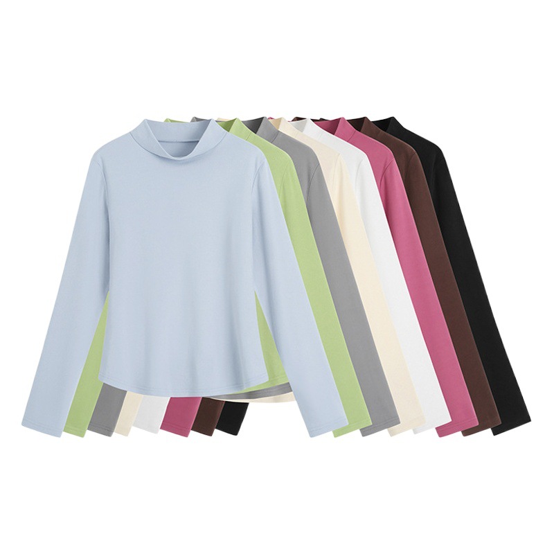 Autumn New Style 100kg Plus-Size Women's Basic Clothing Winter Thickened Multi-Color Turtleneck Base Shirt 62325