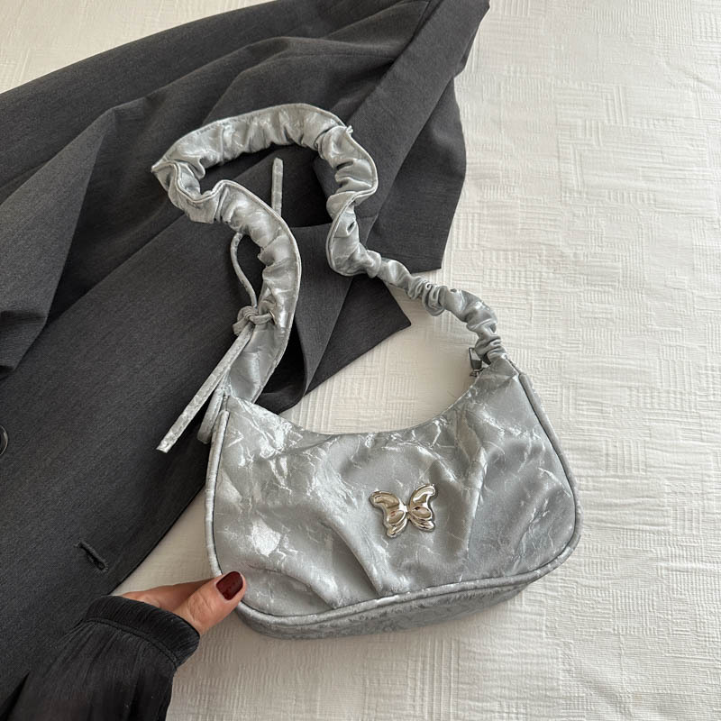 Bolso de nicho súper caliente para mujer 2024 nuevo bolso de mensajero popular de todo fósforo bolso de axila de hombro plisado de moda de alta gama