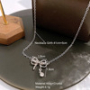 Brand small design advanced pendant with bow, necklace, chain for key bag , suitable for import, high-quality style, simple and elegant design