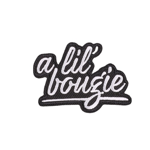 Lixin computer embroidered logo English letter badge clothing accessories down jacket patch stickers black embroidered cloth stickers