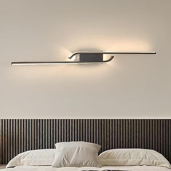Moderno LED TV de línea larga simple lámpara de fondo pared lámpara de parrilla luz lujosa pasillo dormitorio sala de estar lámparas Zhongshan