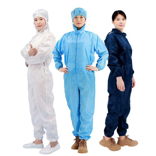 Customized dust-proof clothing one-piece hooded dust-free separate suit full-body coat workshop anti-static protective food work clothes