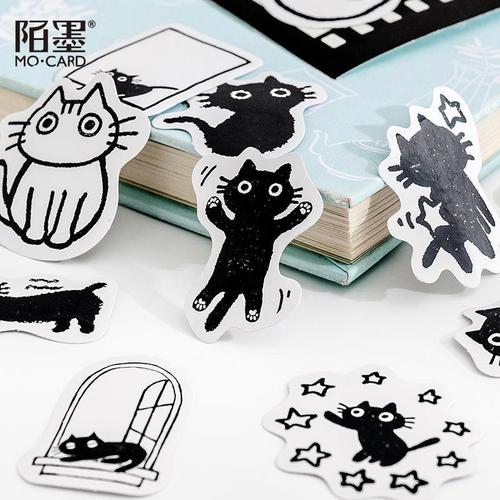Momo Boxed Stickers Mr. Edgar Series Cat Themed Handbook DIY Material Decoration Stickers Cross-border