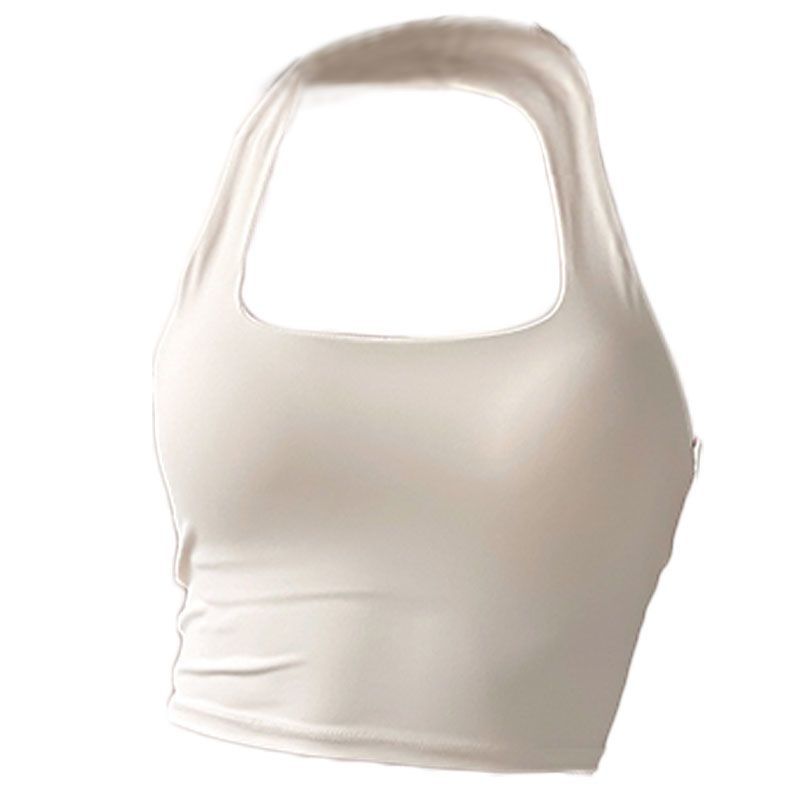 Halter Neck Outdoor Morning Run Casual Sports Quick-Dry Vest For Women Summer Push-Up Shaping Yoga Wear Pure Desire_voghion.com