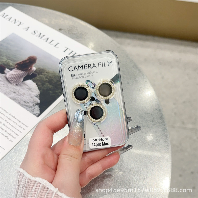 Apple 15 Pro Max lens filmi 16/15 Plus nokta elmas kartal gözü 16 Pro cam kamera koruma halkası için uygun