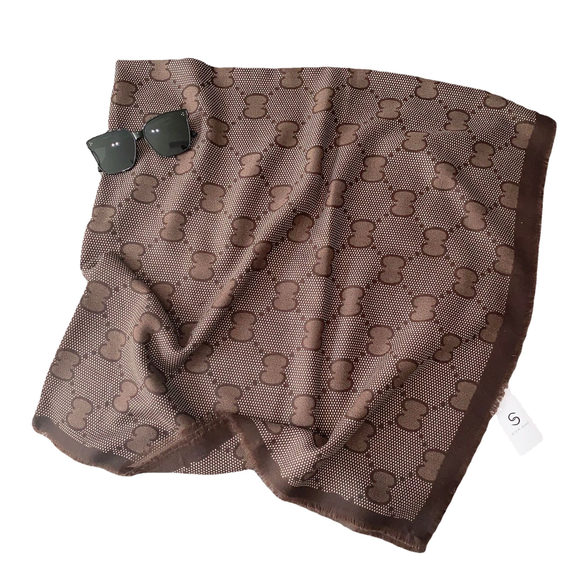 Bufanda Holgada para Mujer, Nuevo Estilo Primavera 2025, Diseño de Letras de Alta Gama, Chal Versátil y Calentador de Cuello, Doble Uso, Venta al Por Mayor del Fabricante