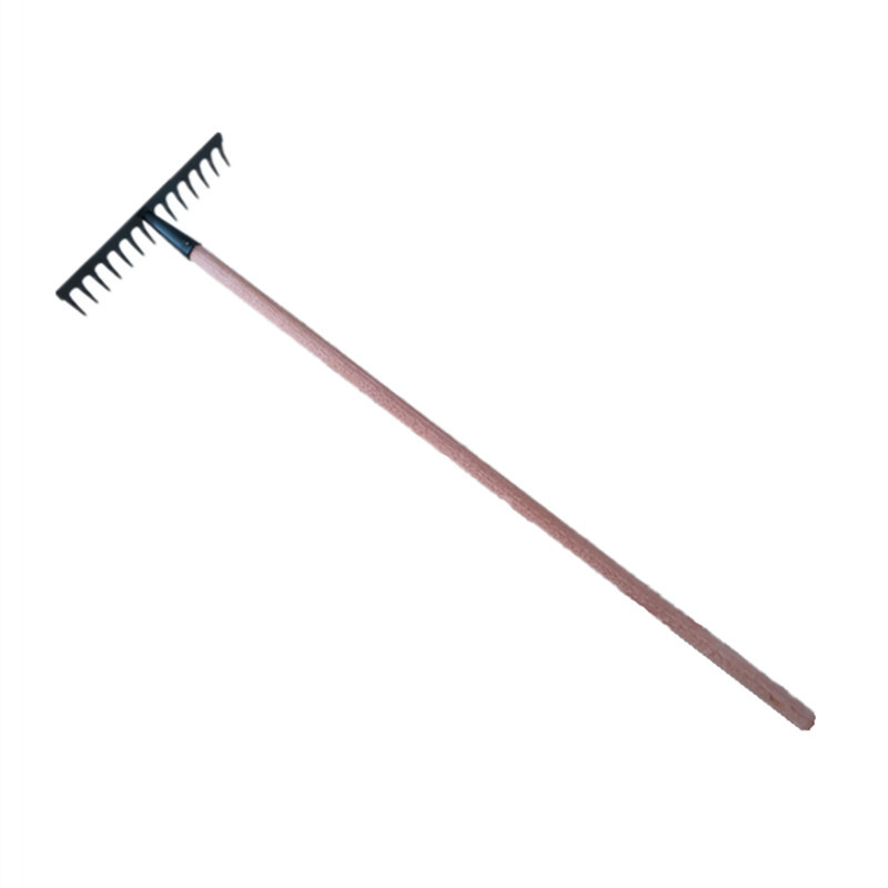 Rastre de hierro de madera agrícola de acero al carbono de catorce dientes rastrillo de horticultura rastrillo de suelo suelto rastrillo de suelo plano herramientas de jardín rastrillo de césped de jardinería