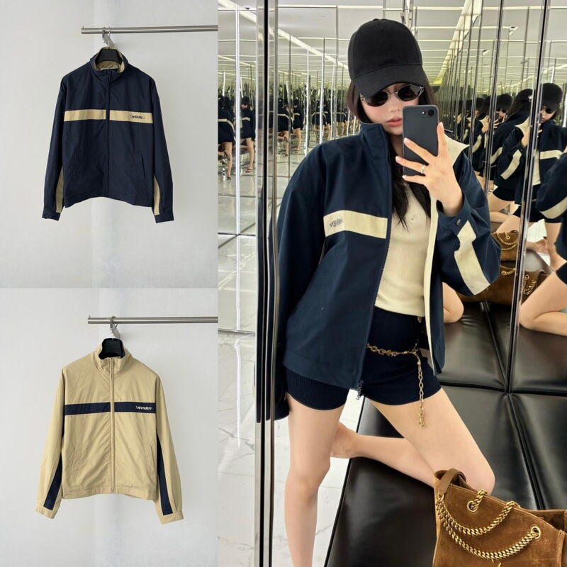 Correct version: 26FW autumn/winter new collection, YSL color-blocked stand-up collar zip-up jacket, unisex casual and versatile outerwear Correct version: 26FW autumn/winter new collection, YSL color-blocked stand-up collar zip-up jacket, unisex casual and versatile outerwear