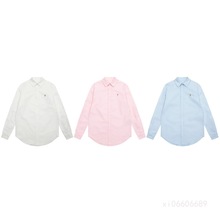 2025年夏季新款可扫码RL跨境拉夫小马刺绣牛津布衬衫商务休闲衬衣