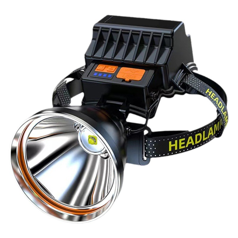 Linterna Frontal LED de Alta Potencia Transfronteriza, Ultra Brillante, de Gran Capacidad, Recargable y de Larga Duración, Herramienta de Iluminación para Mineros