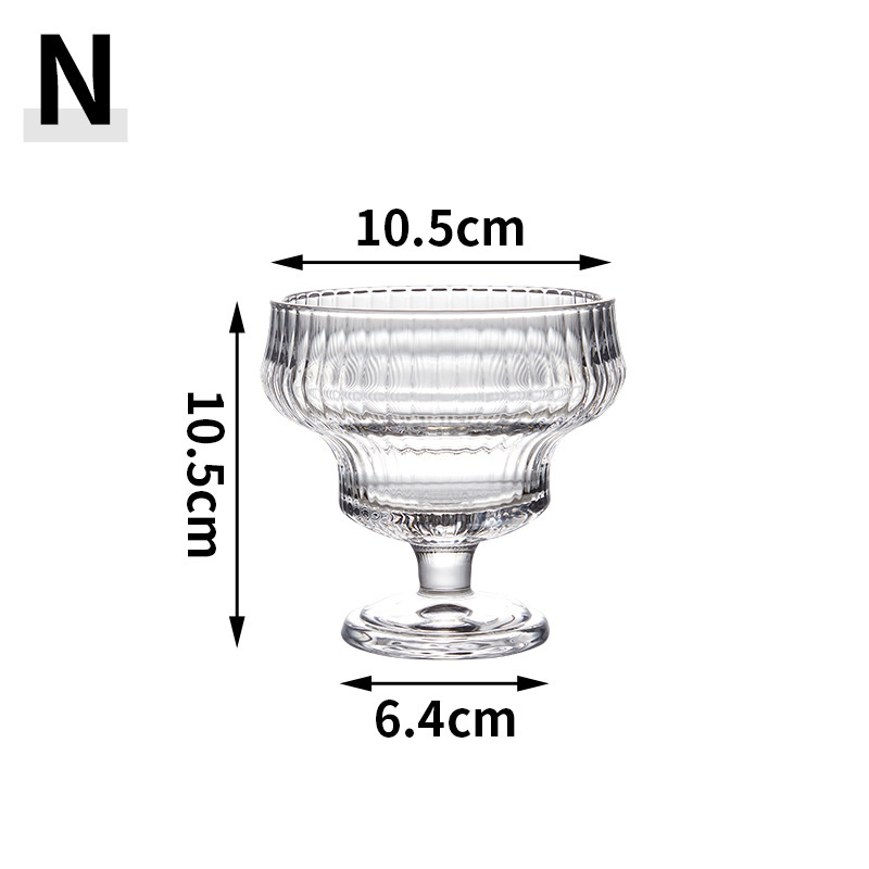 Taza de helado creativa al por mayor Tazón de helado estilo ins Tazón de bebida fría Batido de postre Tazón de vidrio Ensalada de frutas Tazón pequeño