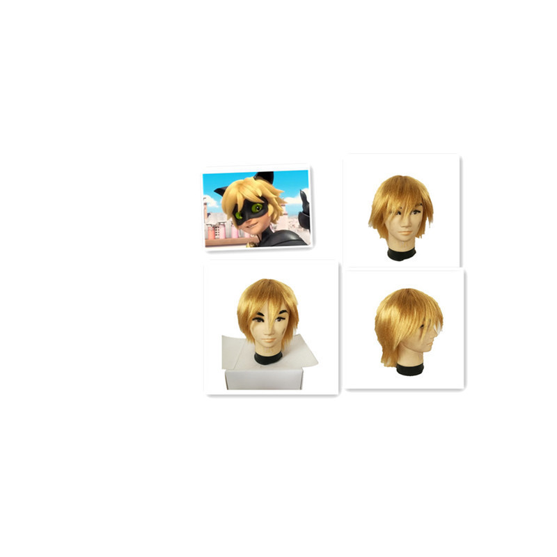 Halloween Master Saint cosplay Wig Luka Black Cat Noel Golden Yellow Adult Children Wig Headgear