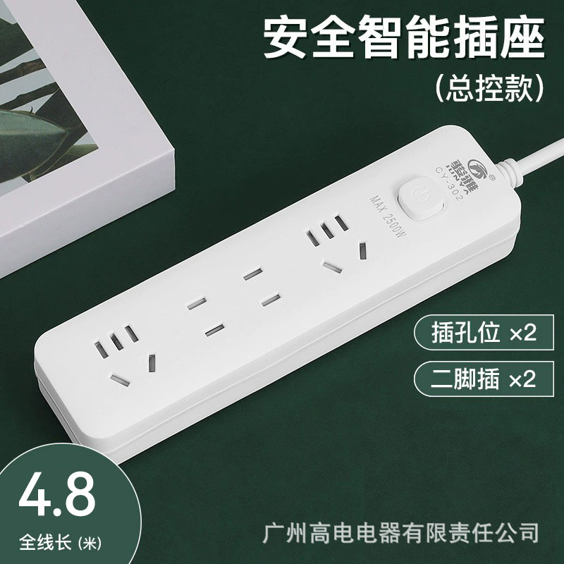 Enchufe elegante del zócalo del interruptor del USB de alta potencia con la línea tablero multifuncional poroso del zócalo del cinco-agujero del hogar enchufable