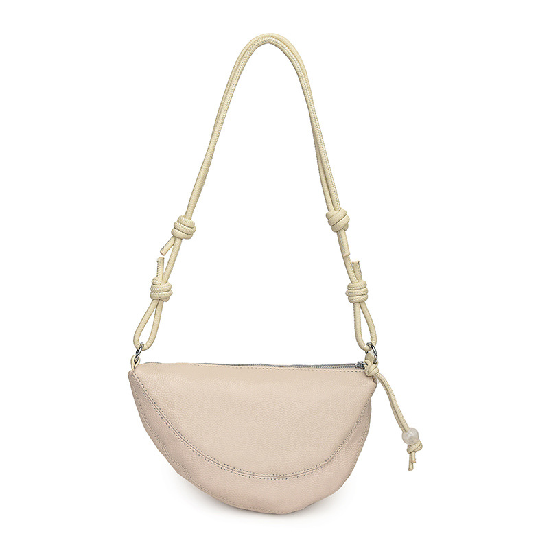 Fashion Genuine Leather Hobo Bag Crossbody Women's Bag Versatile Top Grain Cowhide Dumpling Bag Designer Luxury Shoulder Bag - Thumbnail 5
