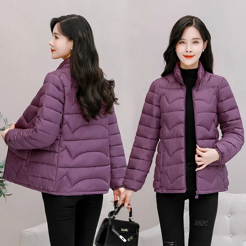 2025 Women's down Cotton Jacket, Plus Size, Loose Fit, Slimming, Small Cotton Coat, Mom's Wear, down Jacket with Color Block Design