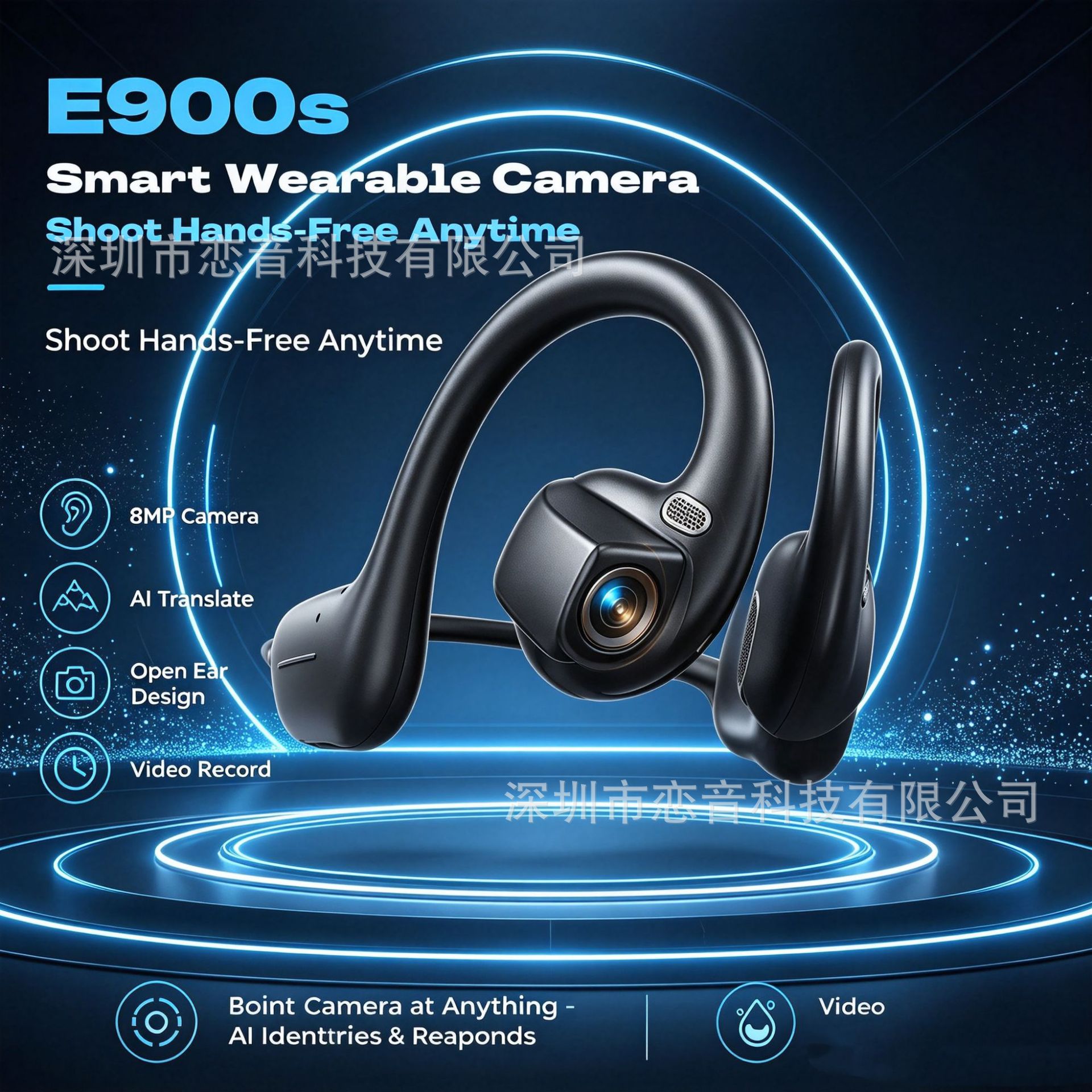 Auriculares Bluetooth con Cámara Conexión Bluetooth
