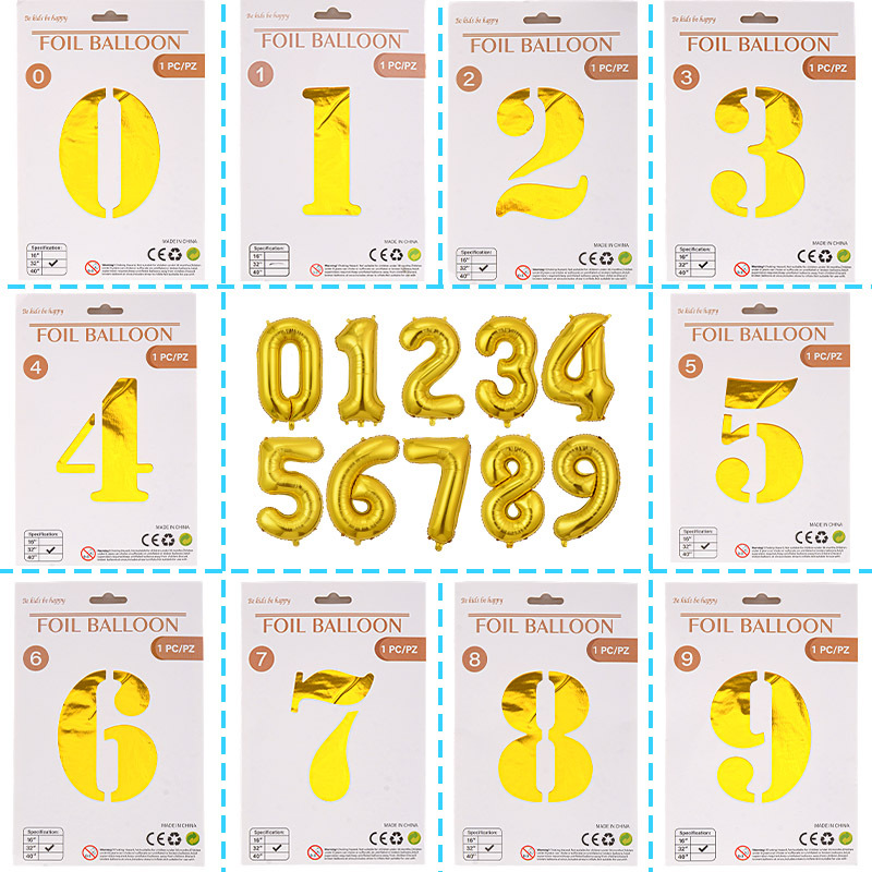 32 pulgadas Tarjeta de papel digital OPP globo de embalaje independiente fiesta de cumpleaños ambiente decorativo globo