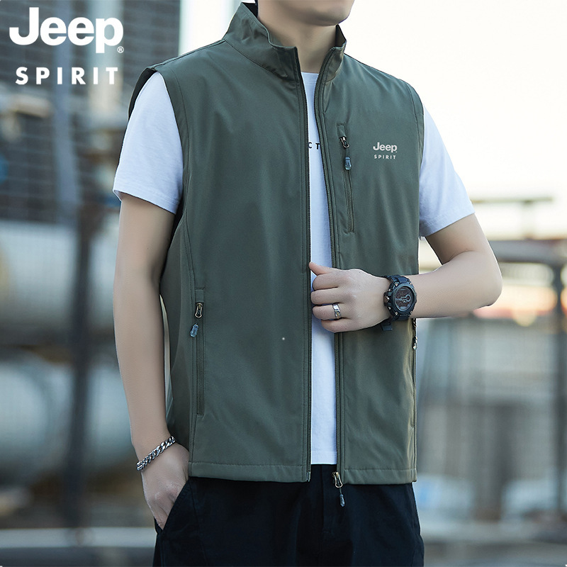JEEP SPIRIT男士休闲马甲新款秋冬男装简约钓鱼马夹男DV7629|undefined